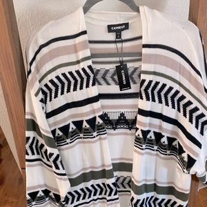 NWT express Aztec print open front cardigan